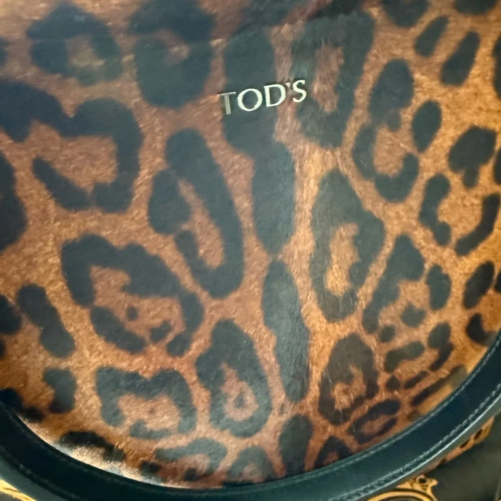 RARE NWOT TOD'S Leopard Print Calf Hair Shoulder Bag